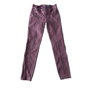 Union Bay Juniors High Rise Size 3 Maroon Red Rust Skinny Denim Jeans VGT